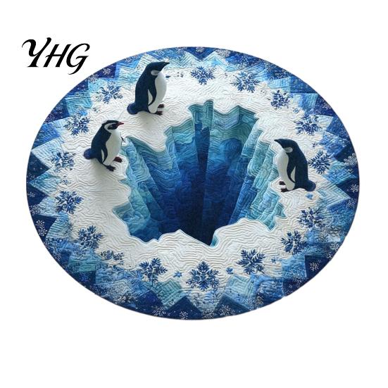 Washable Round Carpet Christmas Rug, 39" Imitation Cashmere Santa Snowflake Pattern, Pattern Rug Holiday Area for Home Living Room Bedroom Decor Stain