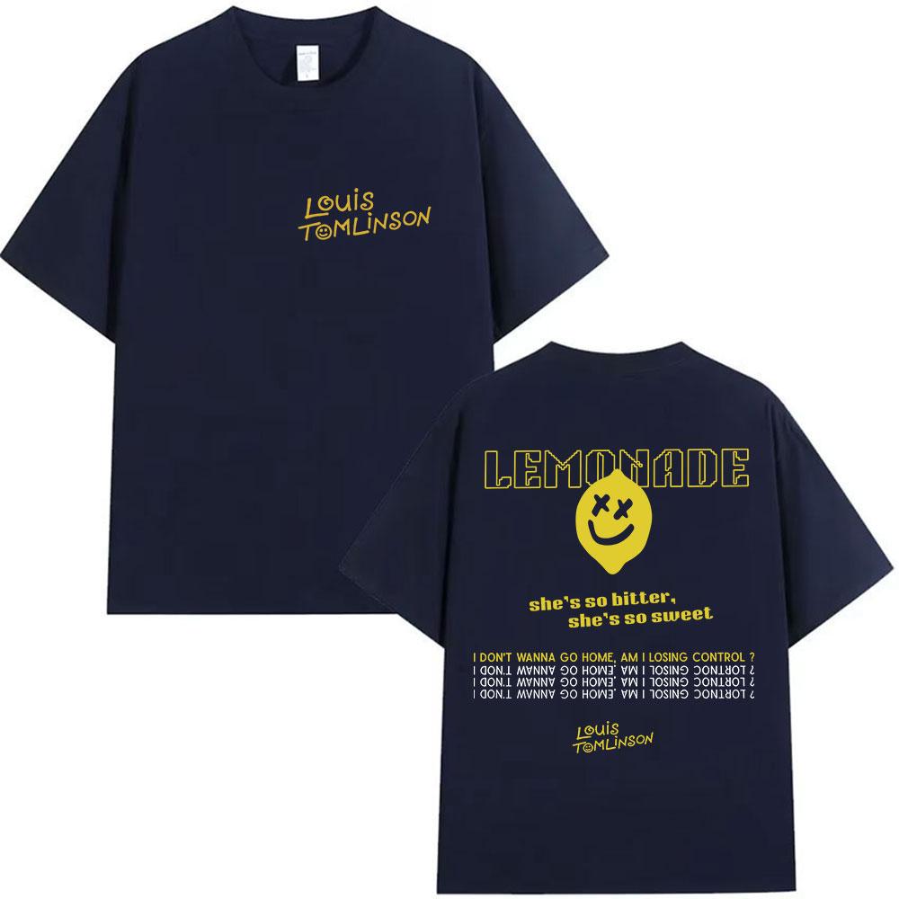 Louis Tomlinson Lemonade Tour Album Vintage Fashion Big Size High Quality 2025 Summer Pure Cotton 100 Printed Tshirt