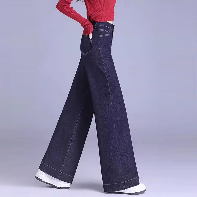 Autumn/Winter 2025 Stylish Women's Versatile High-Waisted Slimming Jeans with Adjustable Leg Fit