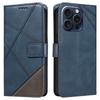 For iPhone 15 Pro Case Shockproof Geometric Lines PU Leather Phone Cover