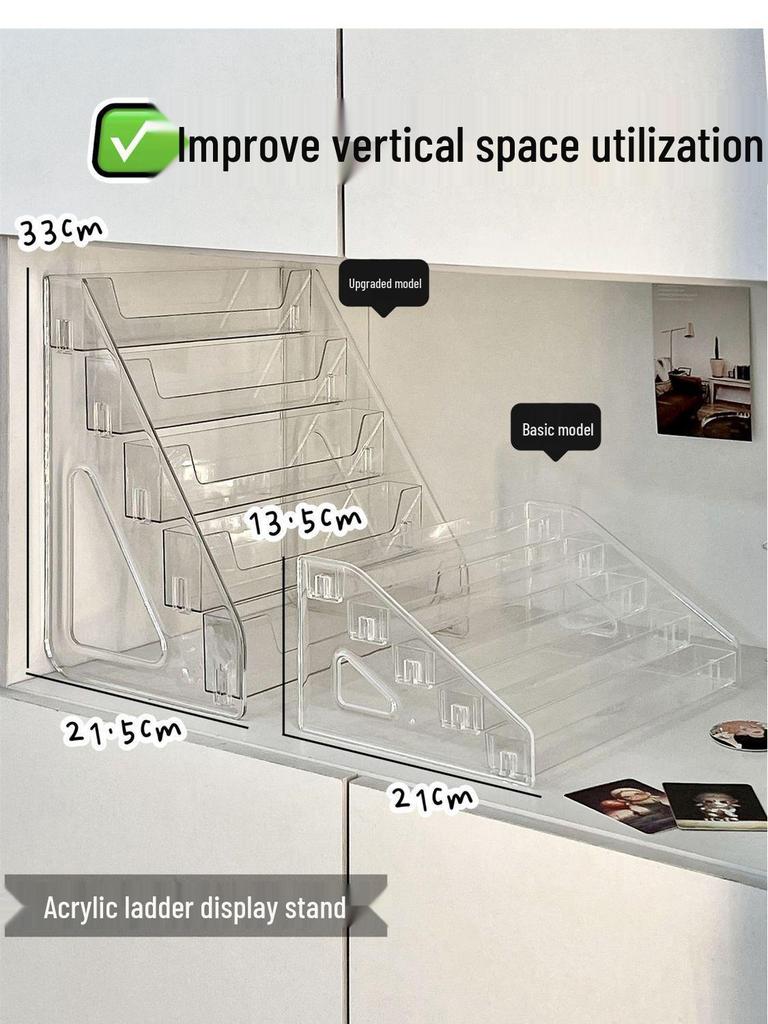 Acrylic Tiered Display Rack for Skincare & Makeup Storage