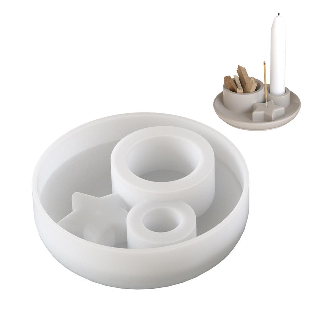 Flexible Silicone Mould for Creating Unique Star and Moon Candle Stand Designs for Handmade Gifts and Home Accent
