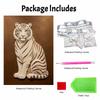 5D DIY Pearl Diamond Painting Kit Majestic White Tiger Full Drill Embroidery Mosaic Art Home Wall Decor Gift