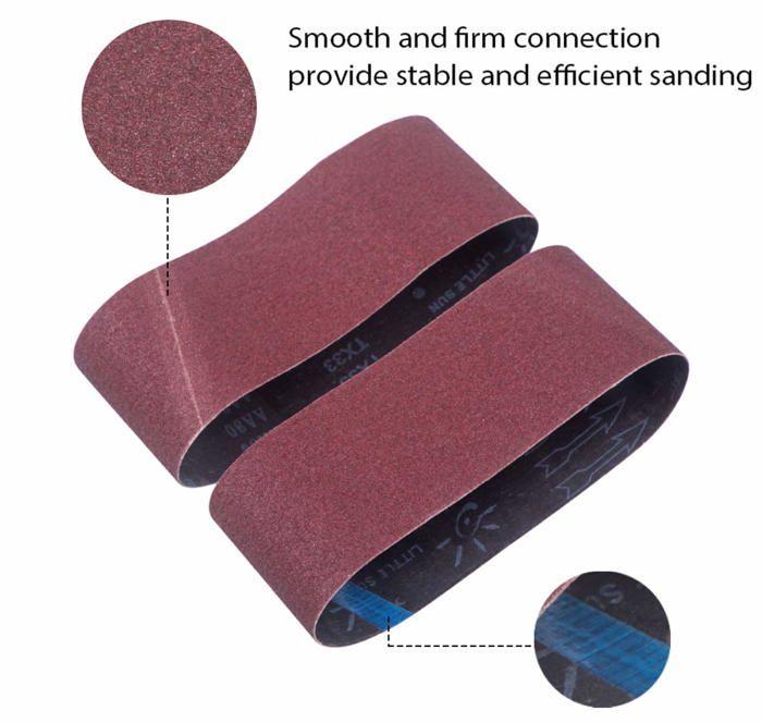 Bandes abrasives - stebruam - 100 x 610 mm - 15 pièces - oxyde d'aluminium - anti-colmatage