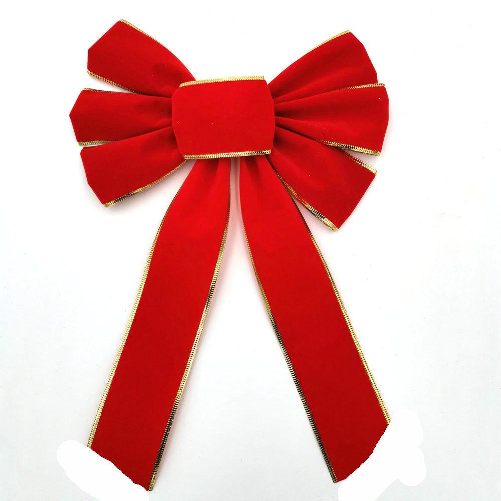 Gold Velvet Christmas Tree Topper Bow Decoration