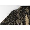 Women's Fashion Sexy Lace Flower Mesh Hollow Slim Long-sleeved Dress