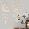 Eastern Middle Captivating Star Moon Wooden Decorative Pendant For Stylish Settings Home