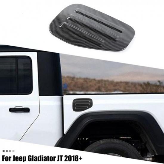 Carbon Fiber Door Filler Fuel Tank Gas Cap Cover Trim For Jeep Gladiator JT 18+