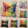 Beautiful Cartoon Girls R-Rainbow High Pillow Case Natural Linen Double-Sided Printing Sofa Home Decor Cushion Cover