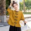 2025 Early Spring Chinese Jacquard Round Neck Frog Button Coat AH66606