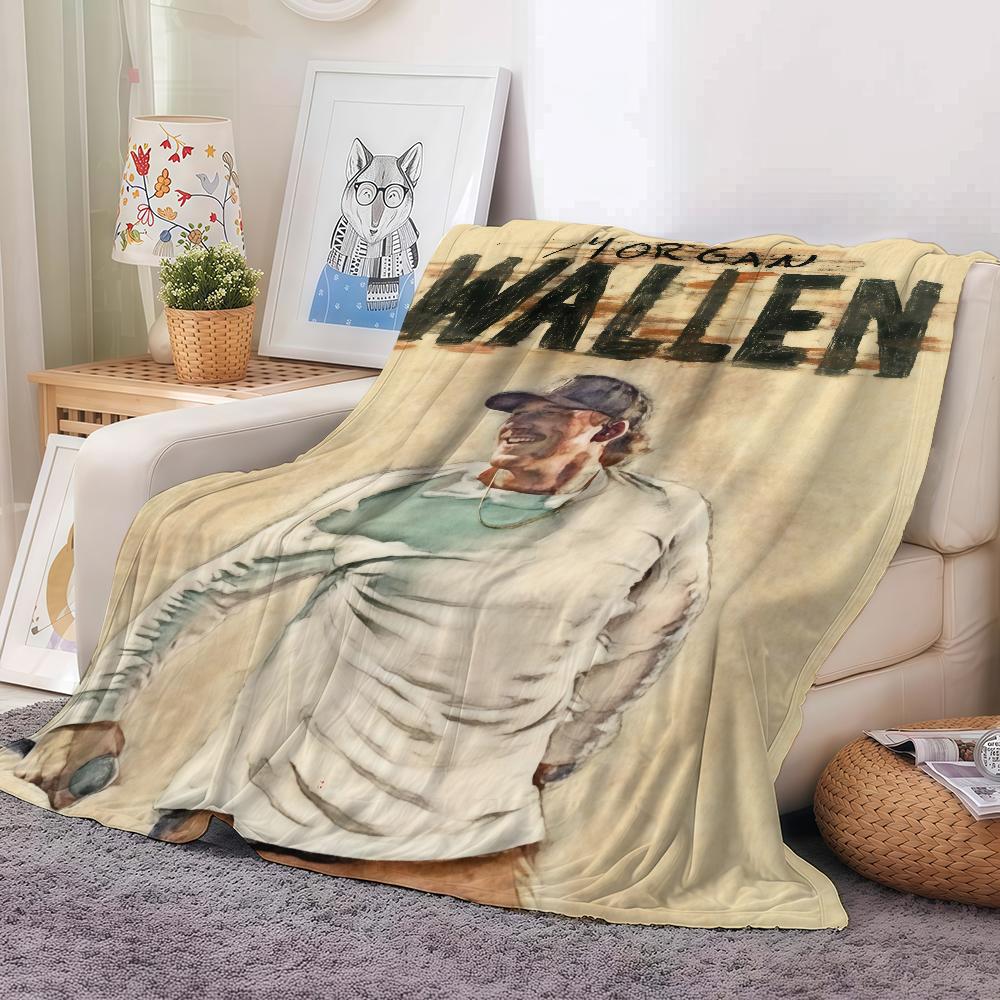 American singer Morgan Wallen Blanket For Sofa Office Bed Plane Travel Sleep Read Relax Camping Soft And Warm