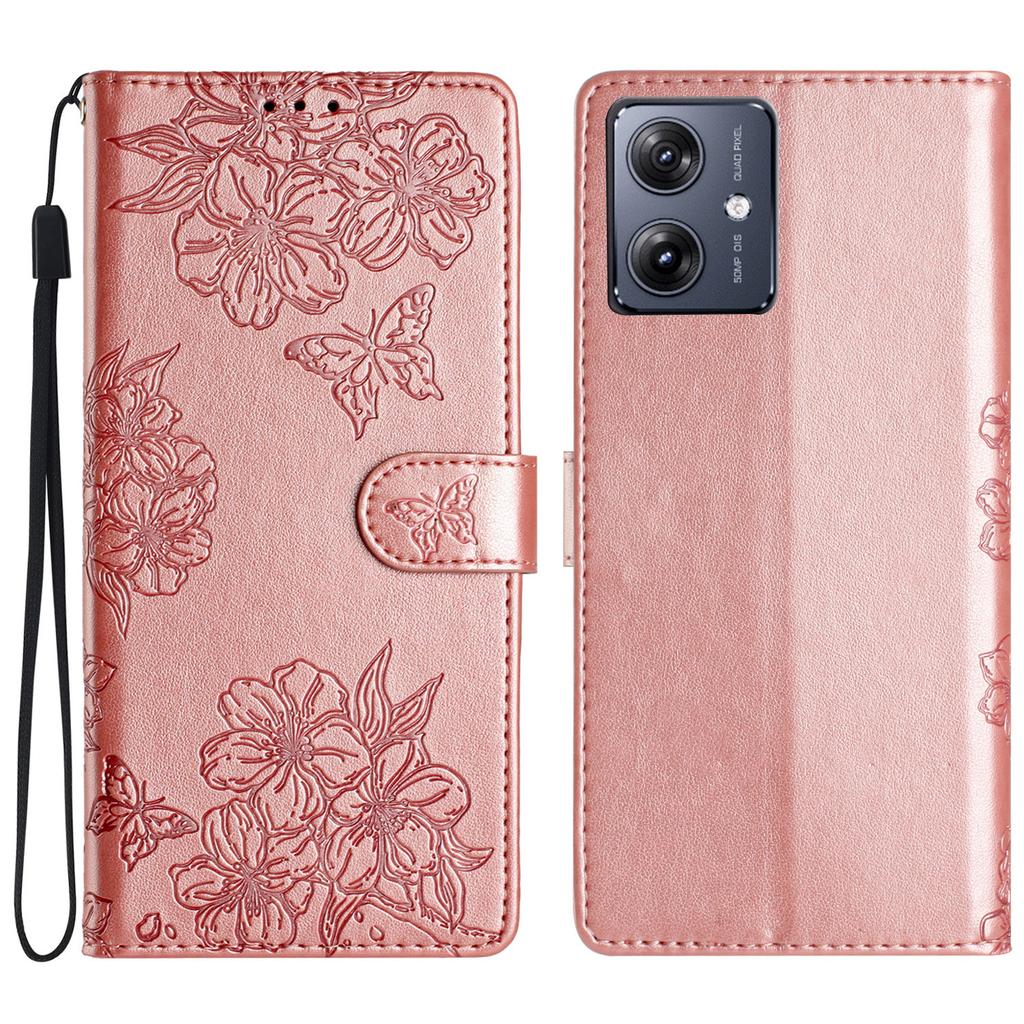 For Motorola Moto G54 5G Cell Phone Case PU Leather Imprinted Pattern Wallet Phone Cover