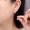 S925 sterling silver stud earrings necklace ring set with natural crystal stone brushed craftsmanship light luxury section high-rise jewelry set