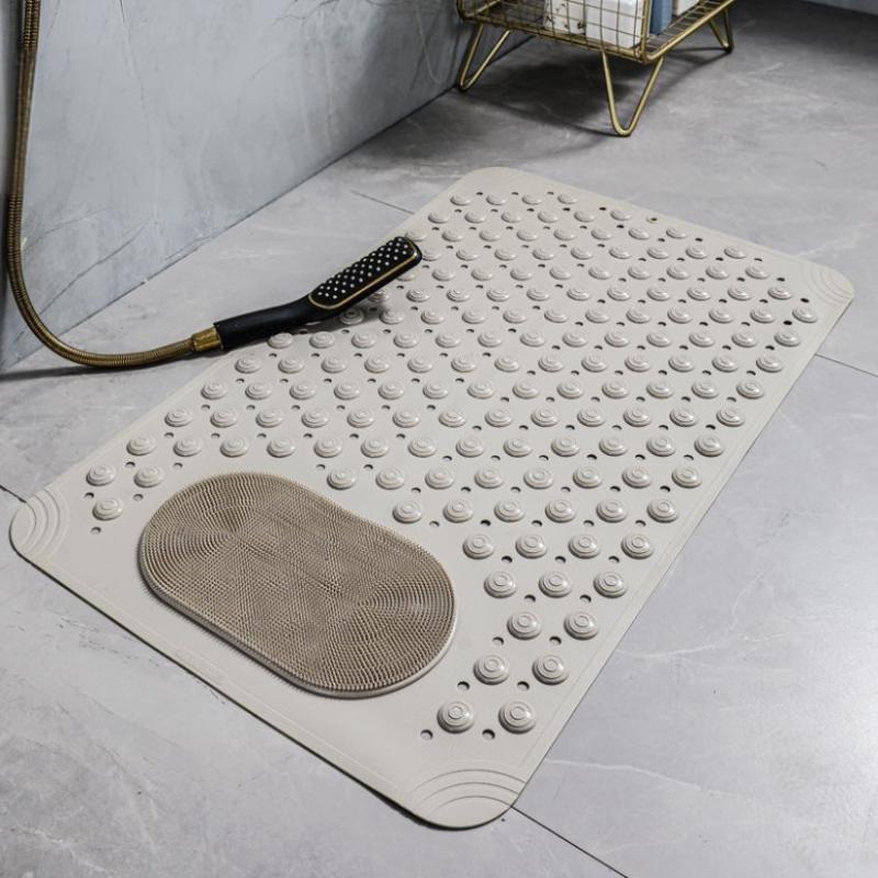 

Light Blue Non-Slip PVC Bath Mat 0.8cm 38*69cm Thick, Dot Pattern- Rectangular Massage Nubs Shower And Bathroom Safety Rug хакі