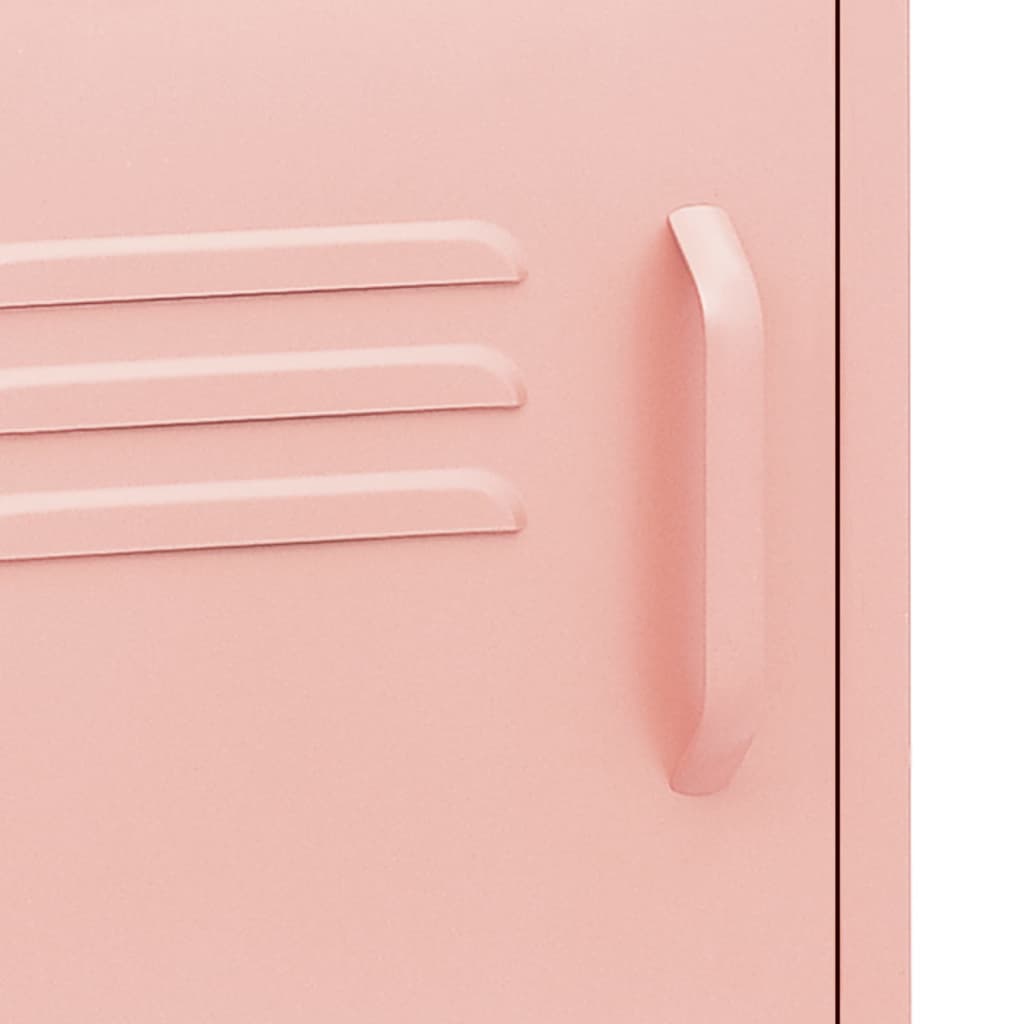Pink Nightstand 35 x 35 x 51 cm Steel