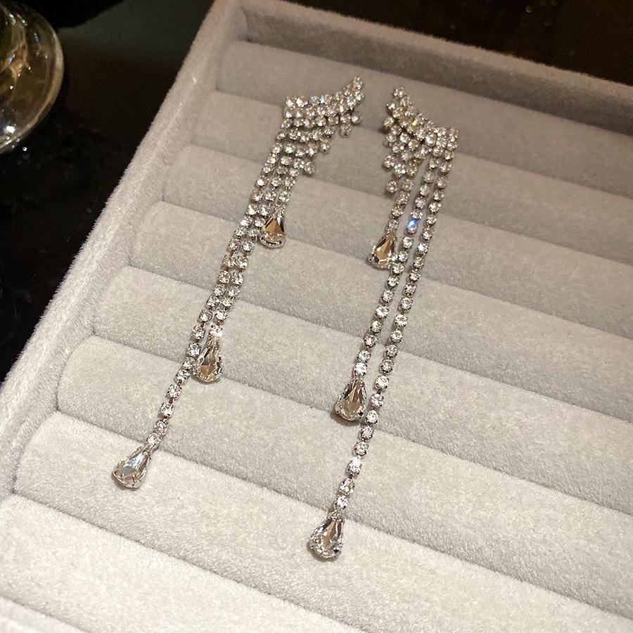 Water Droplet Tassel Earrings Cool Style Simple Luxury