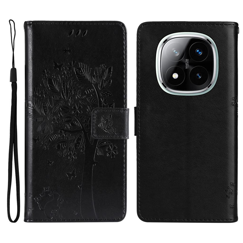 For Xiaomi Redmi Note 14 Pro+ 5G/Note 14 Pro 5G/Poco X7 5G Phone Case with Stand Cat Tree Pattern Leather Wallet Mobile Cover