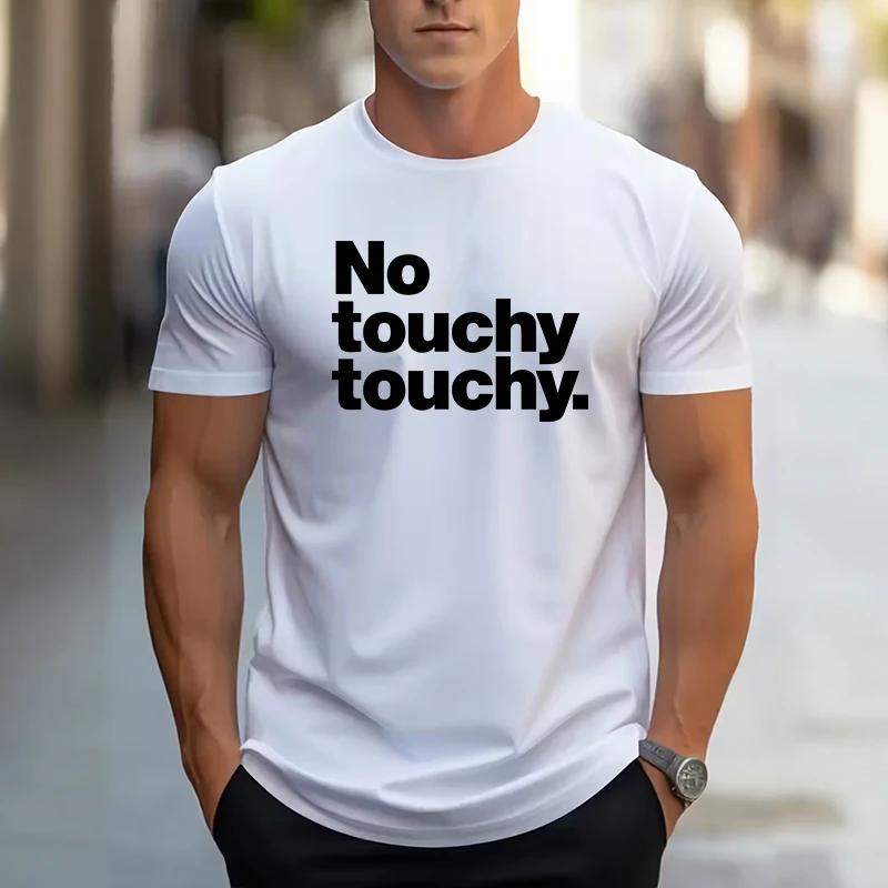 

Oversize Mens Tshirt Simple Letter Print Streetwear Top 2026 Spring Summer Daily Casual Sports Crew Neck Pure Cotton Tees 4XL