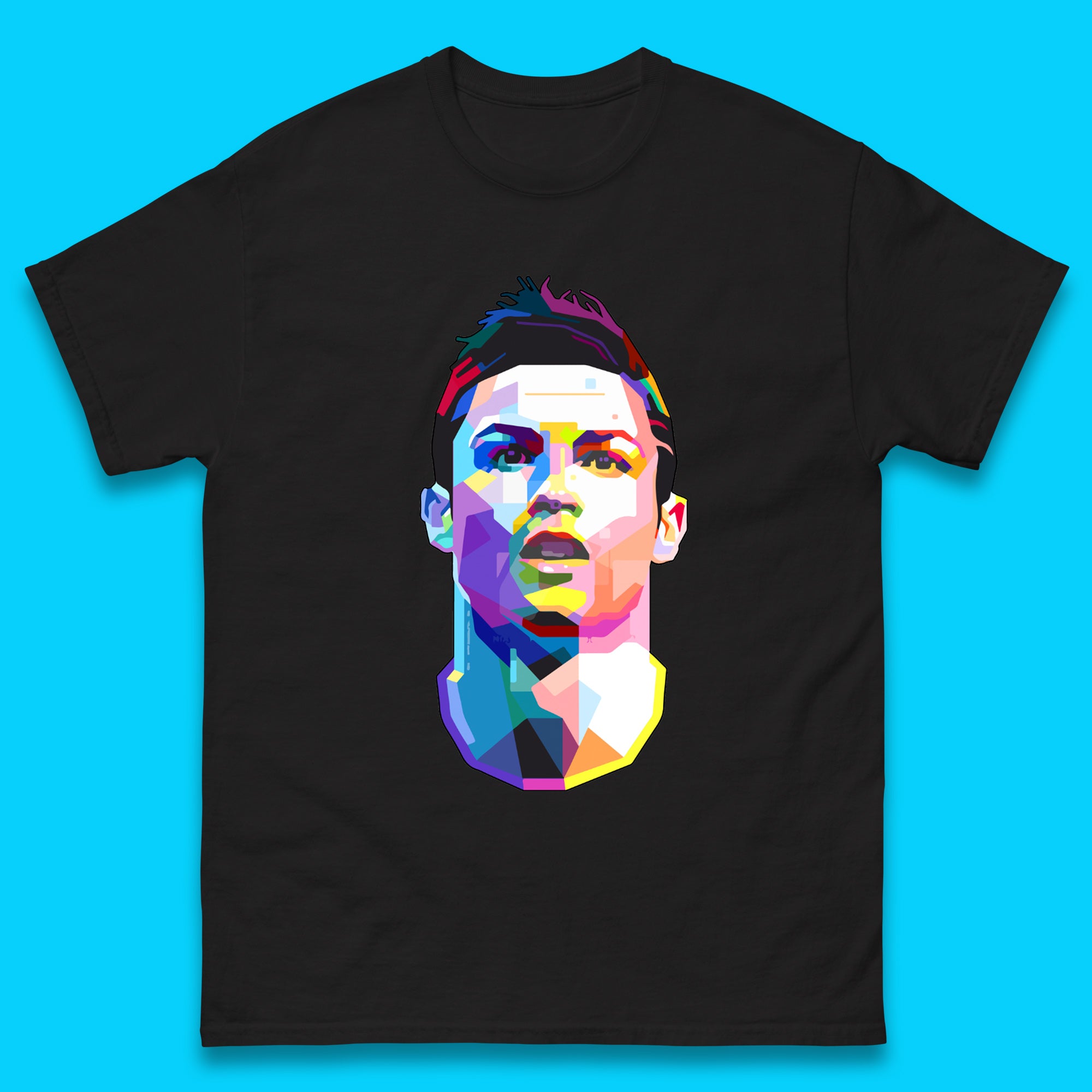 

Cristiano Ronaldo Retro Style Portrait Football Player CR7 Portuguese Professional Footballer Soccer Player Sports Champion Mens Tee Top L