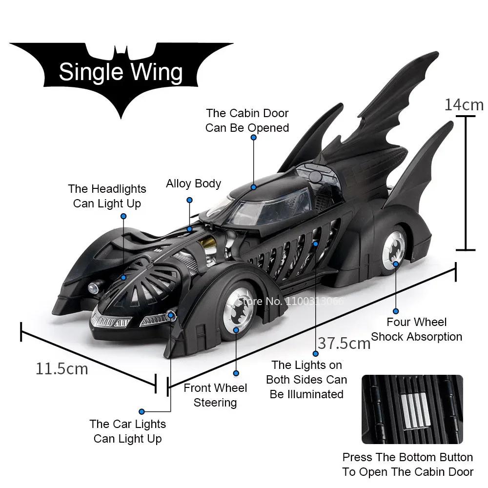 1:18 Alloy Batmobile 1995 Cars Diecast Toys Models with Spray Miniature Vehicles Doors Opened Light Music Car Boys Perfect Gifts