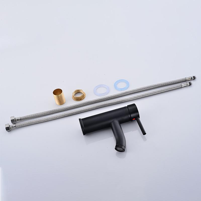 Black Basin Faucet Stainless Steel Paint Faucet Bathroom Single Handle Basin Faucets Blacked Single Hole Hot Cold Mixer Tap