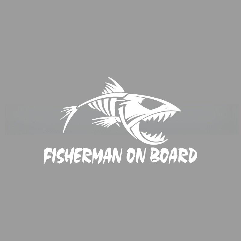 Skeleton Fish Fisherman On Boat Creative&funny Stickers for Cartoon Fans&lover,high Quality for Car Trucks Motorcycles &laptops