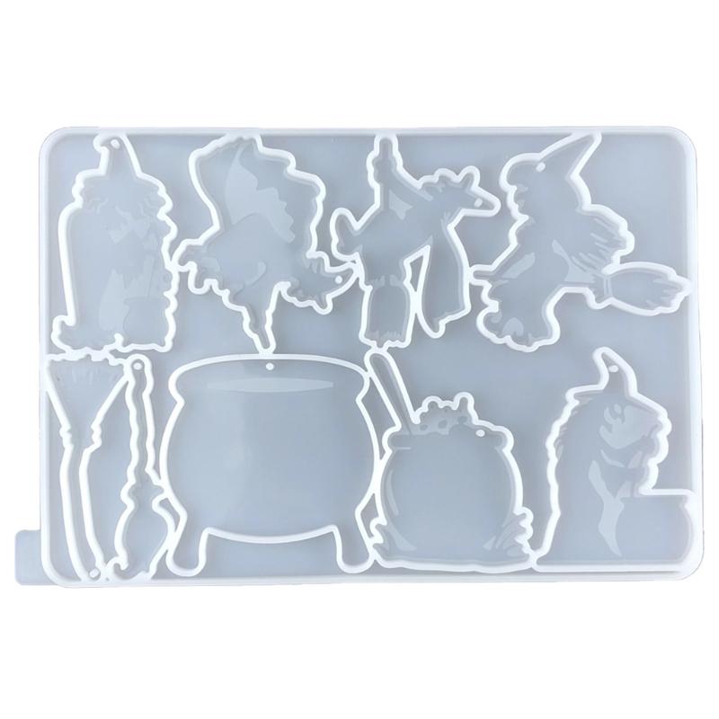 

Halloween Witch Ornaments Resin Casting Silicone Mold Woman Keychain Decorative Pendant Jewelry Mold for DIY Crafts 1 чистий