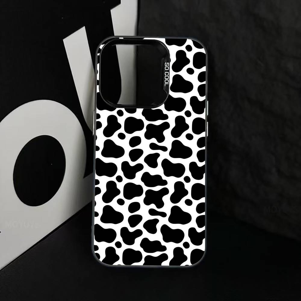 Coque de téléphone imprimé vache pour iPhone 17,16,15,14,13,12,11 Plus,Pro Max,XS,Coque de téléphone argentée colorée Funda Cover