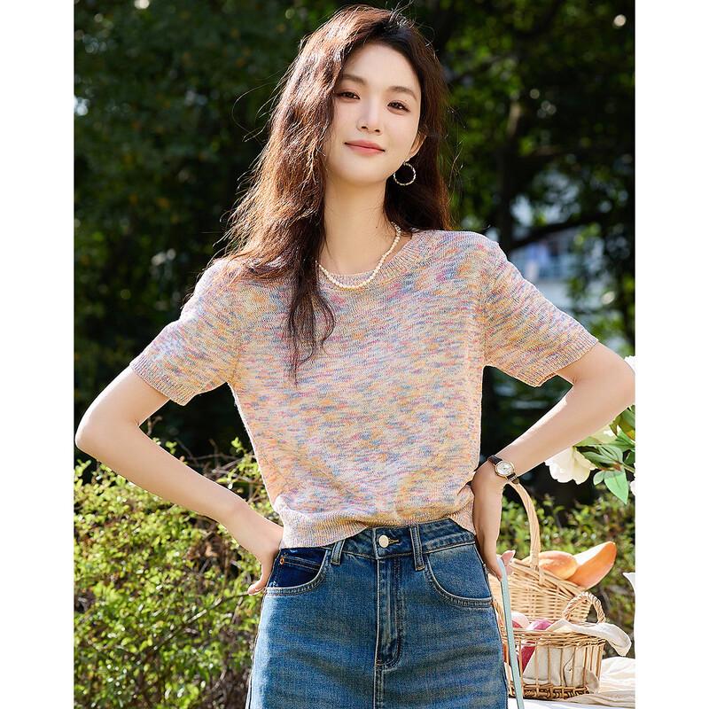 Demana Summer Linen-Cotton Blend Knit Top