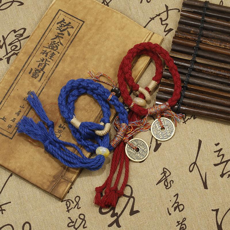 Chinese Mountain Ghost Spend Money Bracelet National Wind Tibetan Hand Woven Couplelucky Red Bracelets Bang Rope Bangles