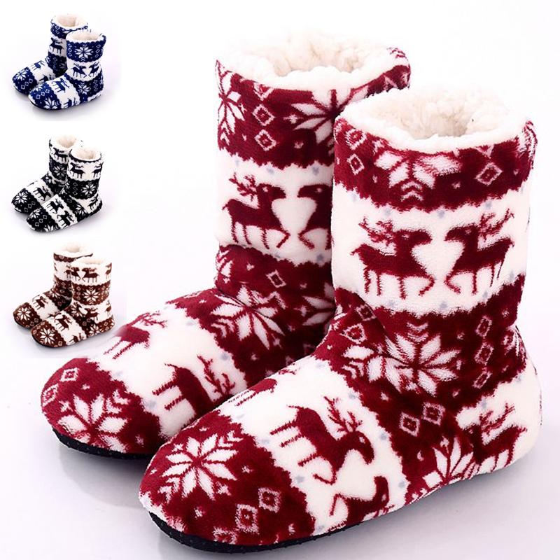 Christmas Elk Indoor Socks Winter Warm Soft Home Slippers Gril Floor Shoes Chirsitmas Deer Shoes