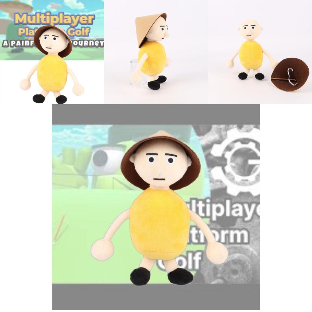 New Multiplayer Platform Golf Plush Toy Figure Cartoon Character Pp Cotton Short Plush Customized Yellow 25cm 0.09kg