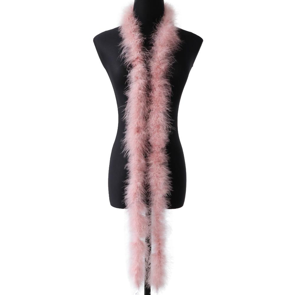 2Meters Baby Pink Marabou Feather Boa Turkey Feathers Ribbon Shawl For Wedding Dress Making Decoration Plumes Crafts