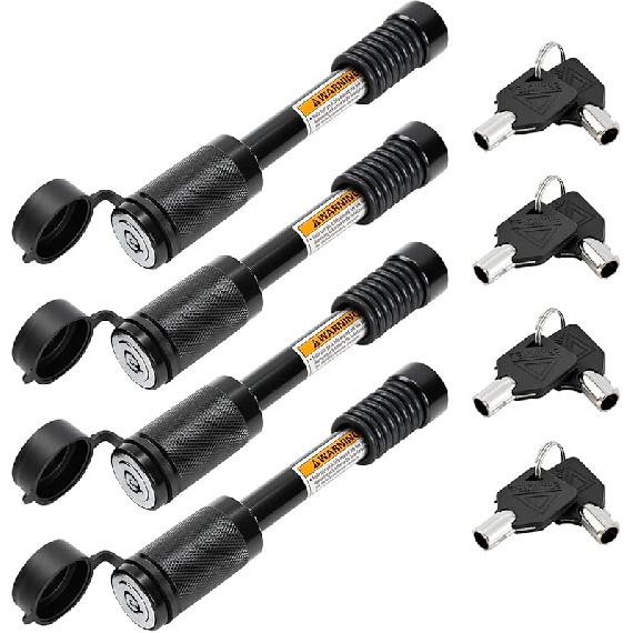 METOWARE Trailer Hitch Lock Hitch Receiver Pin Lock Fits Class III IV V and 2”- 3-1/2" Receiver with 5/8" Dia 4” Lock Pin and 8 Anti-Rattle