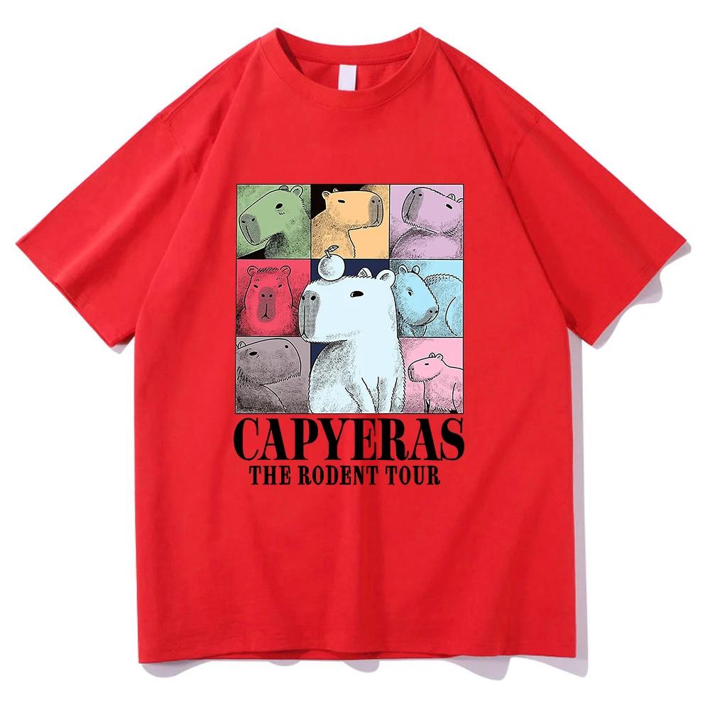 

Футболка Capybara Color Concert Tour Смешная Мужская/Женская Одежда Харадзюку Футболка Унисекс Винтажная Каваи Топы Графические Футболки XXXL