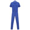 Mens Durable Coveralls Short Sleeve Zipper Front Multi-Pocket Workwear Overalls