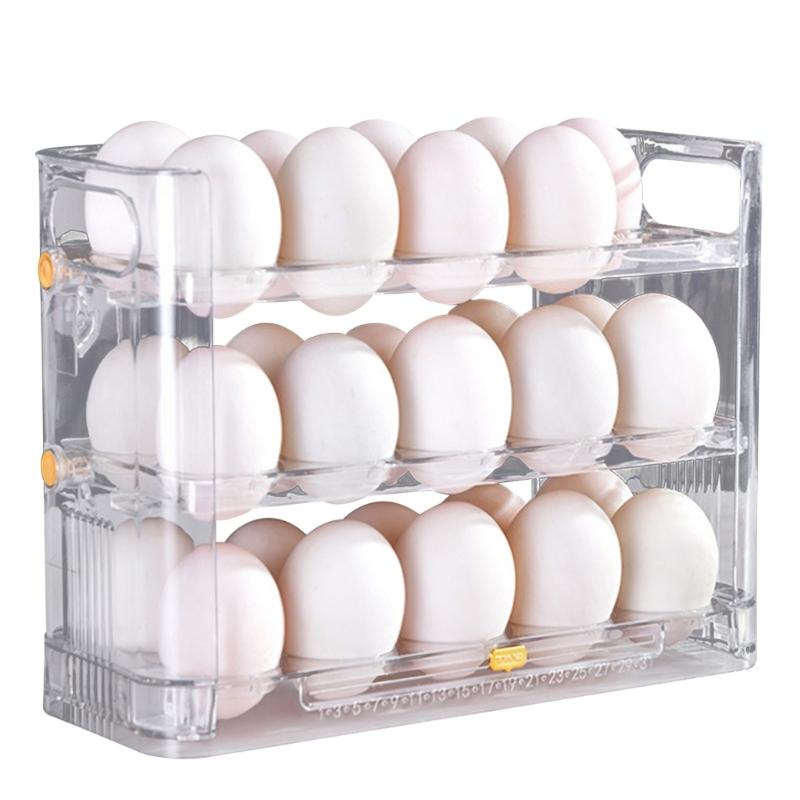 Egg Refrigerator Storage Box Can Be Reversible Three Layers of 30 Egg Cartons Kitchen Egg Tray Multi-layer Egg Rack чистый 1350₽