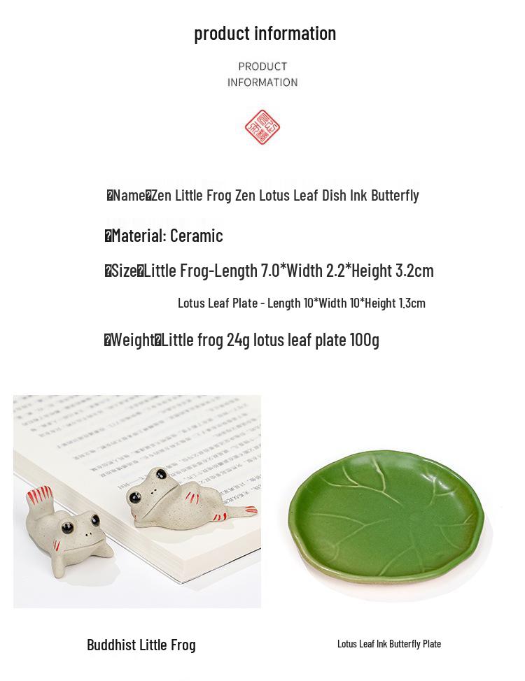 Ceramic Frog Calligraphy Pen Holder and Paperweight Set