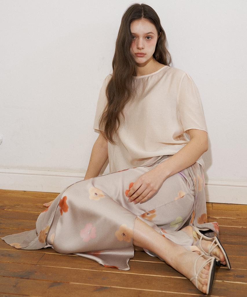 Peullobeu Flower Sheer Set Up Skirt (Jd)