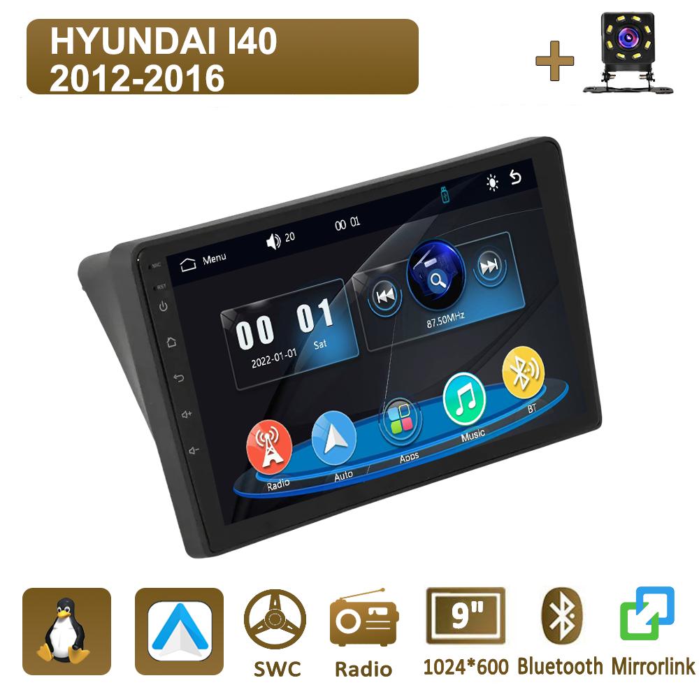 

Icreative Carplay Car Radio Multimedia MP5 Player Head Unit Stereo GPS Navigation BT For HYUNDAI I40 2012-2016 чёрный