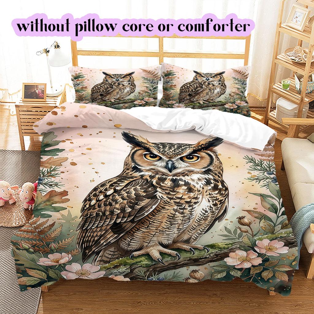 Watercolor Animal Painting Pattern Bedding,Quilt Set Quilt Cover Pillowcase Home Birthday Gift (1*duvet Cover+2*pillowcase,without Core)