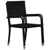 Garden Dining Chairs 2 pcs. Stackable Black Poly Rattan