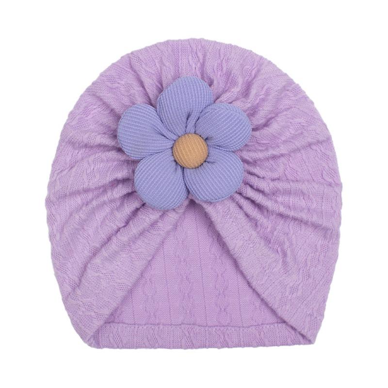 Autumn New Baby Solid Color Jacquard Hat, Baby Soft and Comfortable Flower Hat, Baby Hat