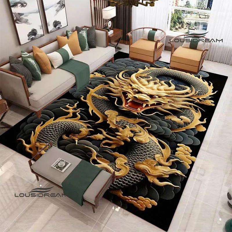 3D Retro dragon printed carpet kitchen mats Non -slip carpet outdoor carpets area rug bedroom decor birthday gift