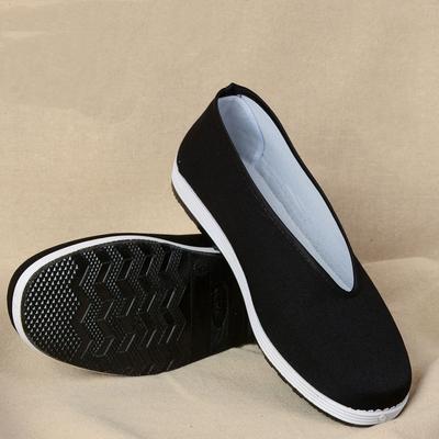 2024 neue alte Peking-Stoffschuhe Herren Frühling und Herbst Casual Flache Schuhe Kung Fu Performance Runde Mund Schwarze Stoffschuhe