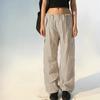 Women's Solid Color Cargo Street Hip Hop Jogging Pants Lace-up Zipper Type Casual Wide Leg Pants With Pockets