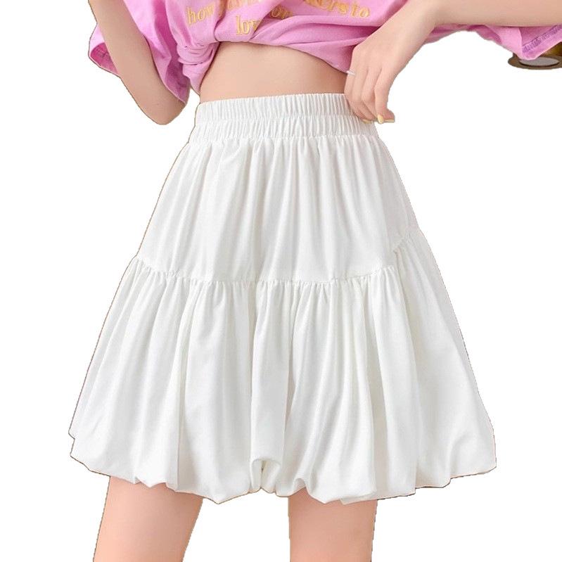 Letnia Słodka Spódnica A-Line Plus Size z Wysokim Stanem i Plisami dla Kobiet