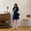 Hong Kong Style Retro Washed Denim Dress: Women's 2026 Summer Casual Waist-Cinched Short Skirt