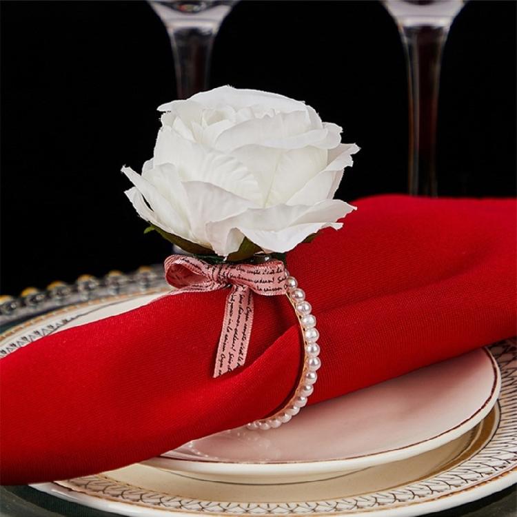 Hand Woven Faux Eucalyptuses Leaf Napkin Rings Christmas Flower Napkin Rings for Casual and Dinner Parties