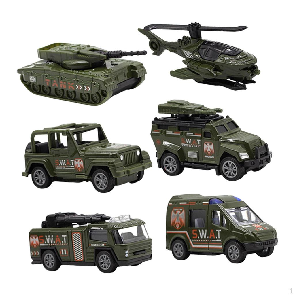 6 Pcs Pull Back And Move Alloy Vehicles, 2.7-3.2 Inch, Crash Resistant, Some Movable Joints,